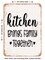 DECORATIVE METAL SIGN - Kitchen Brings Family together - Vintage Rusty Look